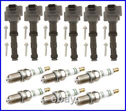 Set of 6 Ignition Coils + Spark Plugs OEM for PORSCHE BOXSTER 986 (2000-2004)