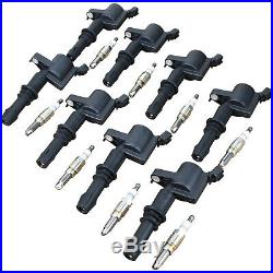 Set of 8 Motorcraft Platinum Spark Plugs & Replacement Ignition Coils for Ford