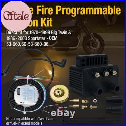 Single Fire Programmable Ignition Coil Kit Compatible with 1970-1999 Harley-Da