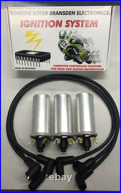 TRIUMPH TRIDENT IGNITION KIT WITH 4 VOLT (Hotter Spark) COILS AND PLUG WIRES