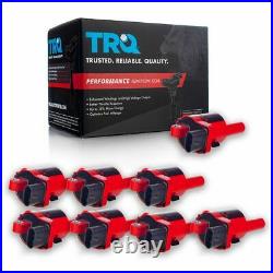 TRQ 8 Piece Premium High Performance Ignition Coil Kit Round Style for Chevy GMC