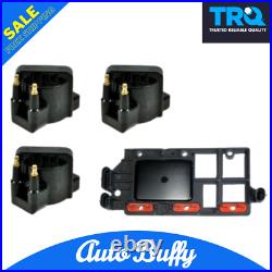 TRQ Ignition Coil Set of 3 & Control Module Kit Fits Chevy Pontiac Buick Olds