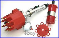 TSP RED Pro Billet Ready To Run Distributor & 45,000 Volt Coil Chevy 350 454