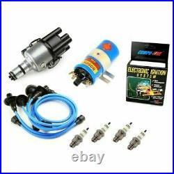 Vw Bug Ignition Kit 009 Distributor WithCompufire, 12V Bosch Blue Coil, Blue Wires